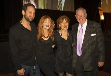 Screenwriter Dustin Abraham, actress Frances Fisher, director Martha Coolidge and former Las Vegas Mayor Oscar Goodman during a “CSI” viewing party at the Plaza Showroom on Wednesday, Oct. 12, 2011. In Abraham’s story, Goodman is shot during the opening of The Mob Museum. Goodman plays himself in the episode. Fisher plays the ex-wife of a former Mob hitman, and Coolidge directed the episode.